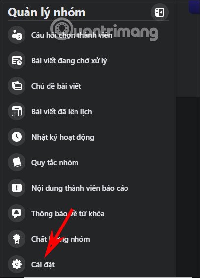 Cài đặt nhóm Facebookk